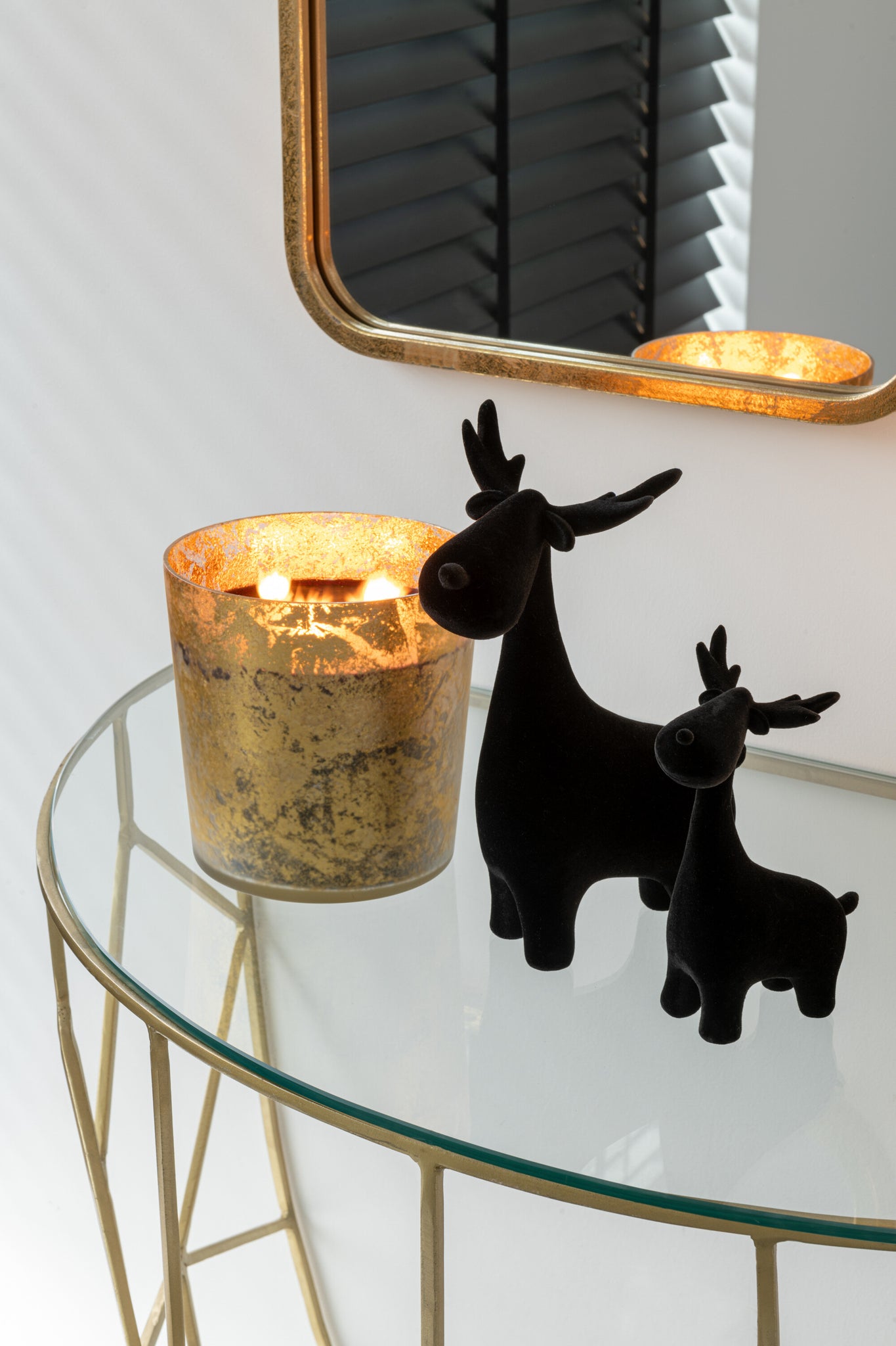 Hert Velours Resin Zwart Set van 3 J-Line
