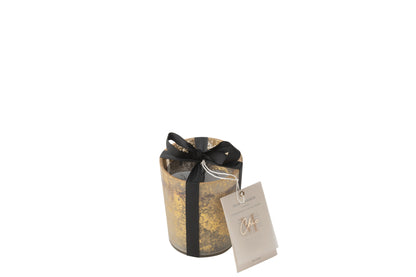 Geurkaars M-Chic Glas Goud/Zwart Small-48u