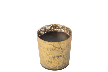 Geurkaars M-Chic Glas Goud/Zwart Medium-80u