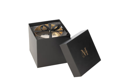 Geurkaars M-Chic Glas Goud/Zwart Medium-80u
