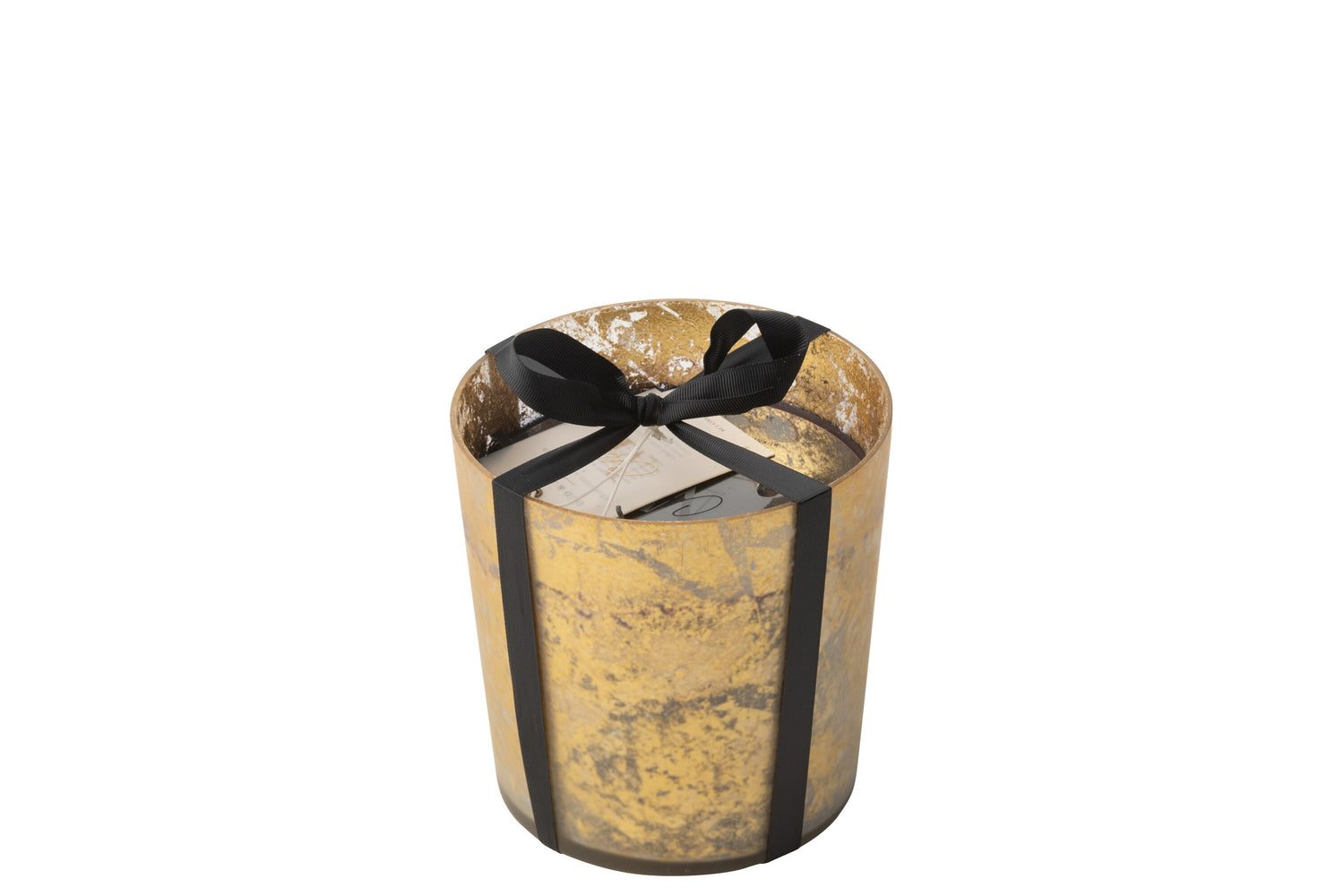 Geurkaars M-Chic Glas Goud/Zwart Medium-80u