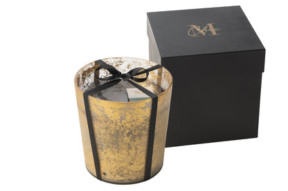 Geurkaars M-Chic Glas Goud/Zwart Large-140u