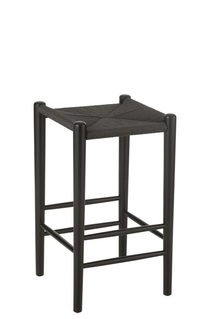 Barstoel Oriental Beukenhout/Touw Zwart J-Line