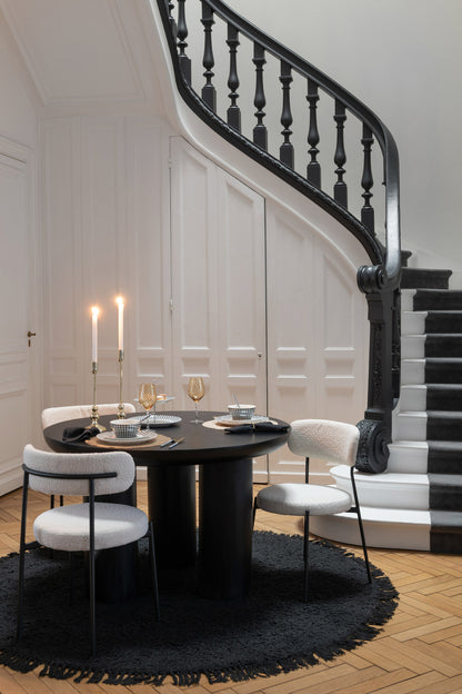 Ronde Eetkamertafel Trio Mangohout Zwart J-Line