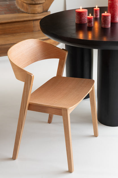 Ronde Eetkamertafel Trio Mangohout Zwart J-Line