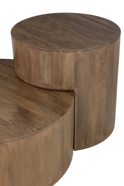 Bijzettafels Toge Mango Hout Bruin Set van 2 J-Line