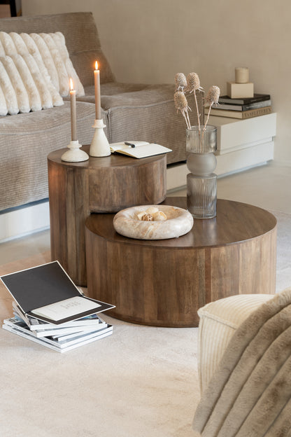 Bijzettafels Toge Mango Hout Bruin Set van 2 J-Line
