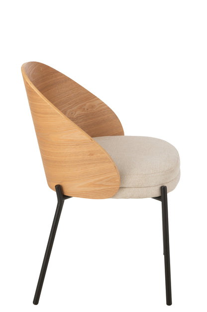 Eetkamerstoel Lone Multiplex Metaal Naturel/Beige J-Line