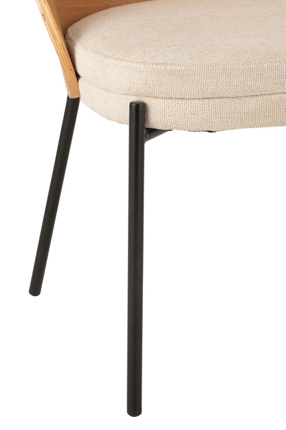 Eetkamerstoel Lone Multiplex Metaal Naturel/Beige J-Line