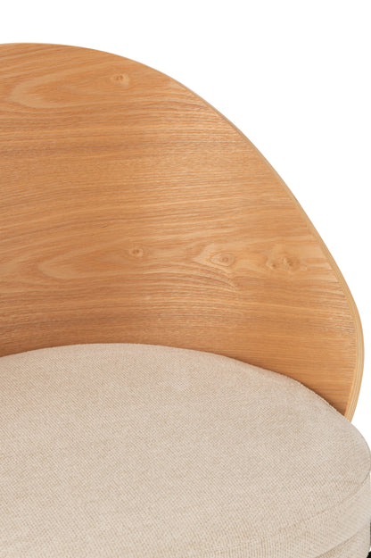 Eetkamerstoel Lone Multiplex Metaal Naturel/Beige J-Line