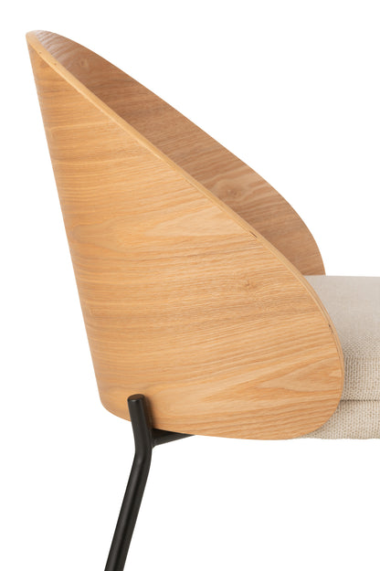 Eetkamerstoel Lone Multiplex Metaal Naturel/Beige J-Line