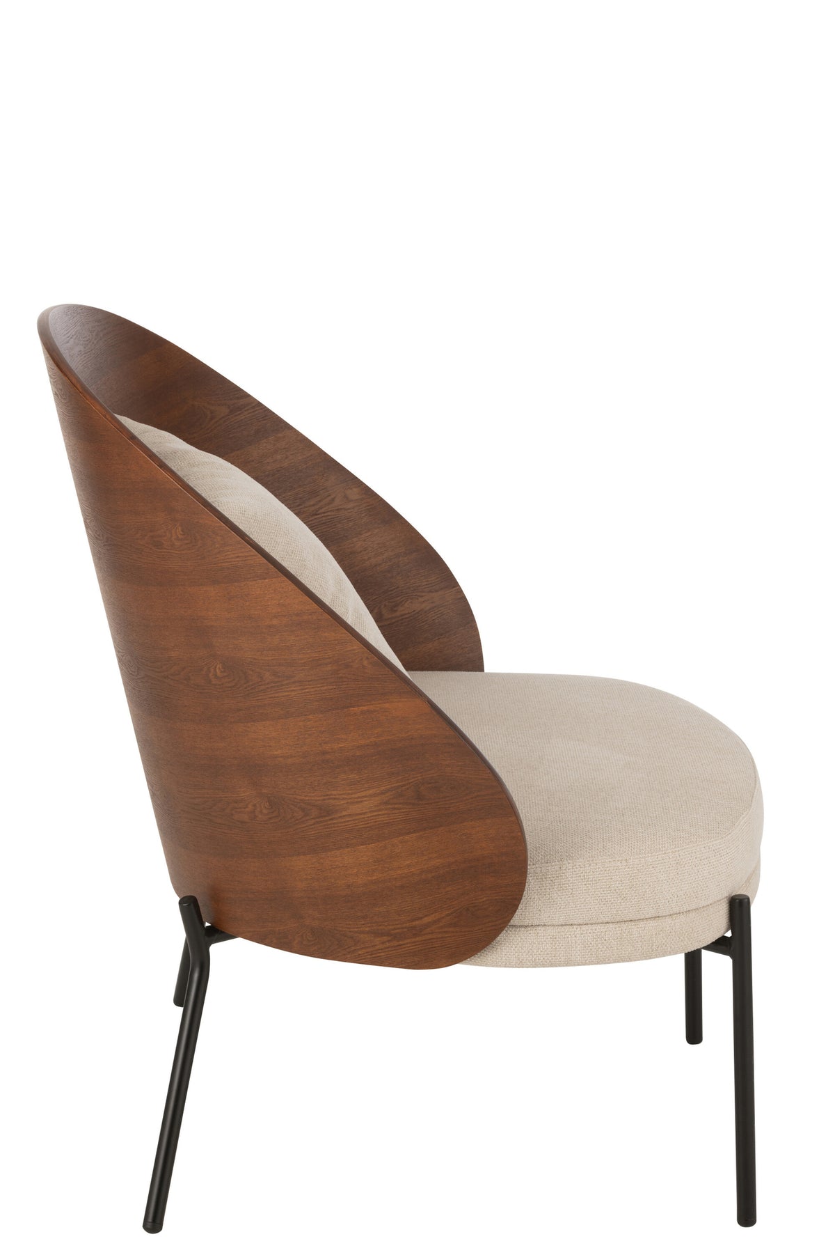 Loungestoel Lone Multiplex/Metaal Bruin/Beige J-Line