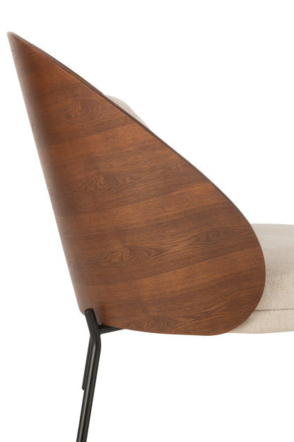 Loungestoel Lone Multiplex/Metaal Bruin/Beige J-Line