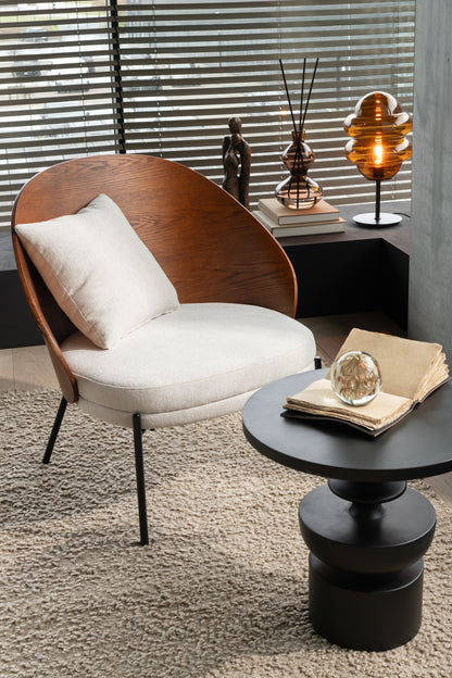 Loungestoel Lone Multiplex/Metaal Bruin/Beige J-Line