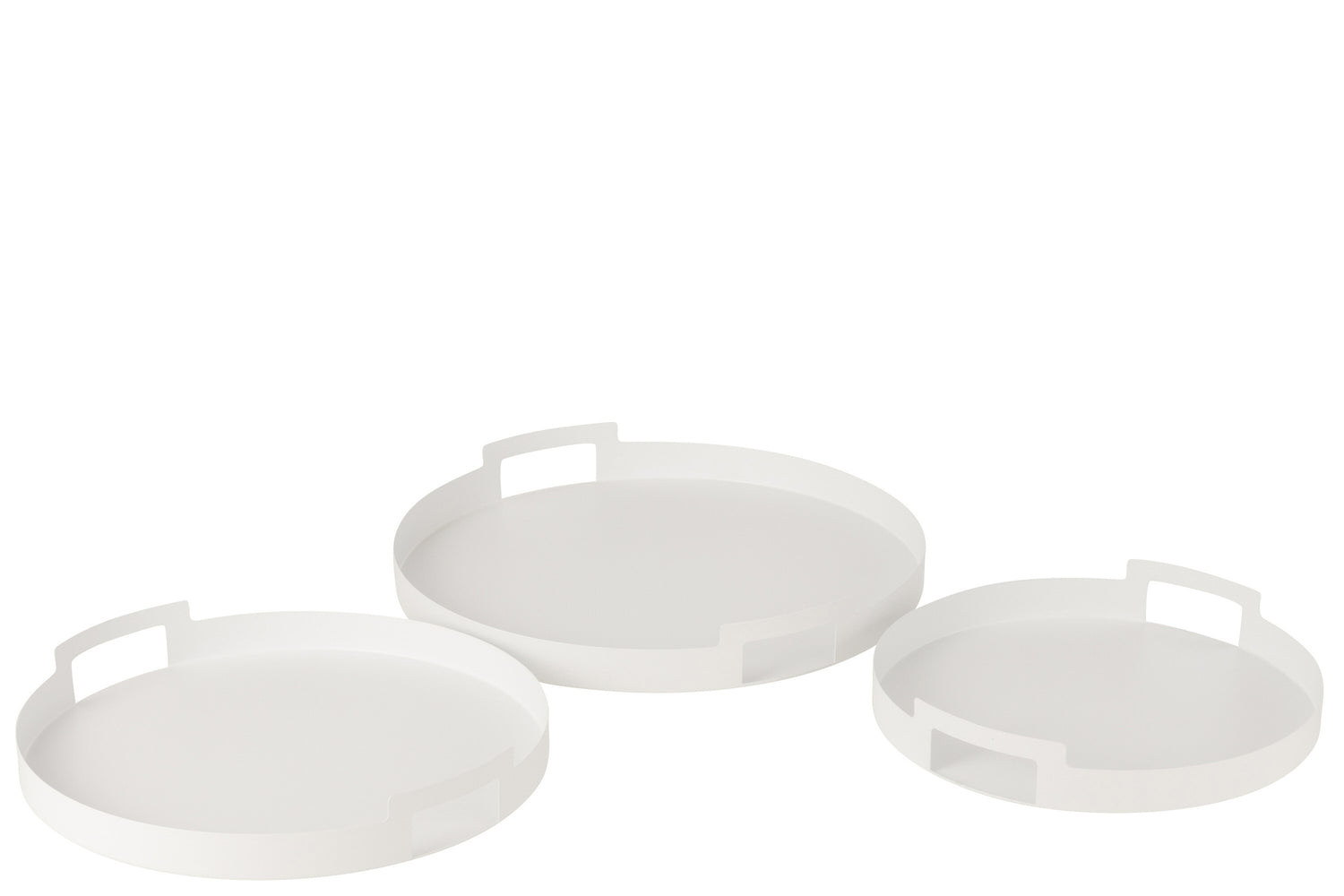 Dienblad Rond Metaal Wit Set van 3 J-Line