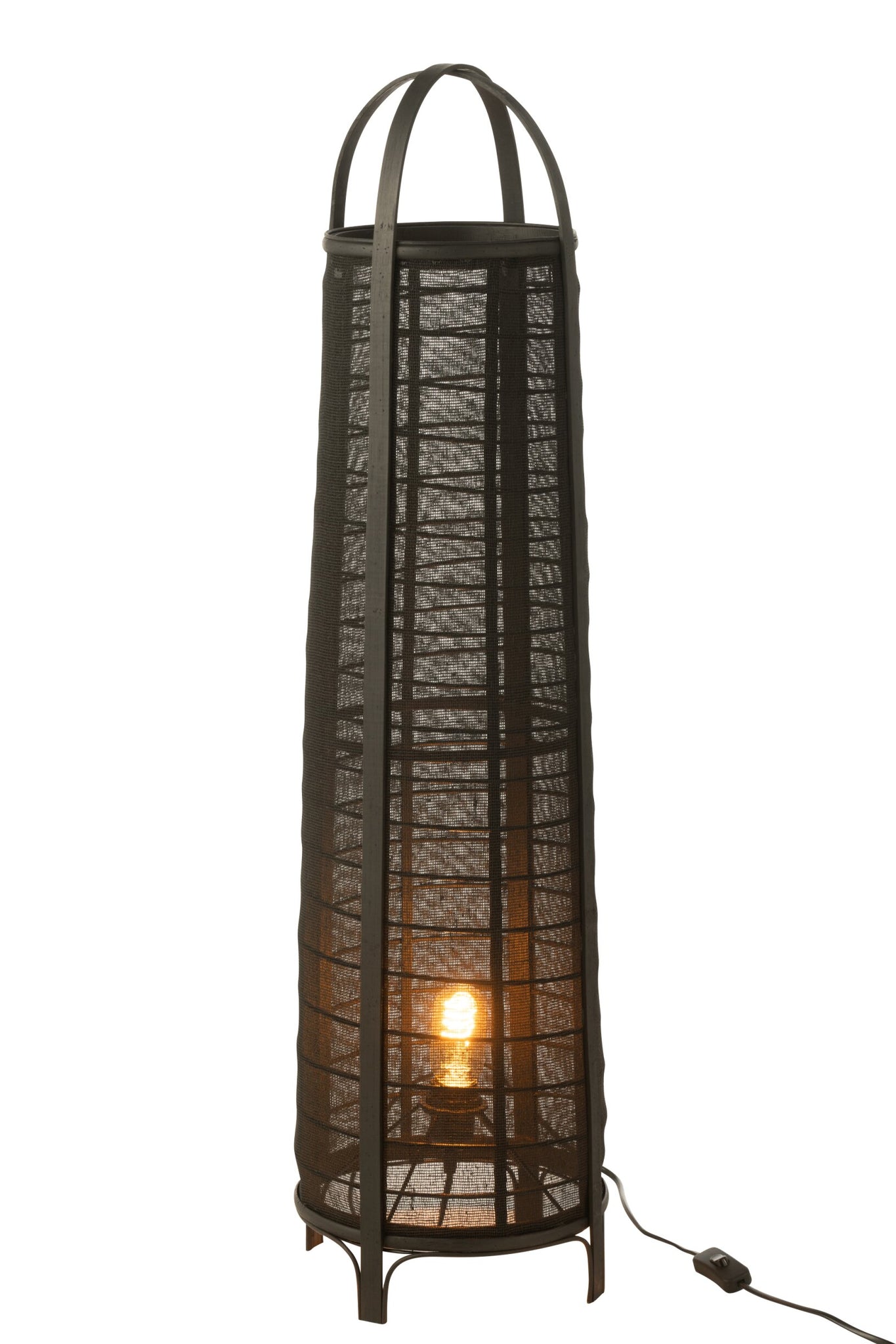 Vloerlamp Don Katoen Bamboe Zwart H 100cm J-Line