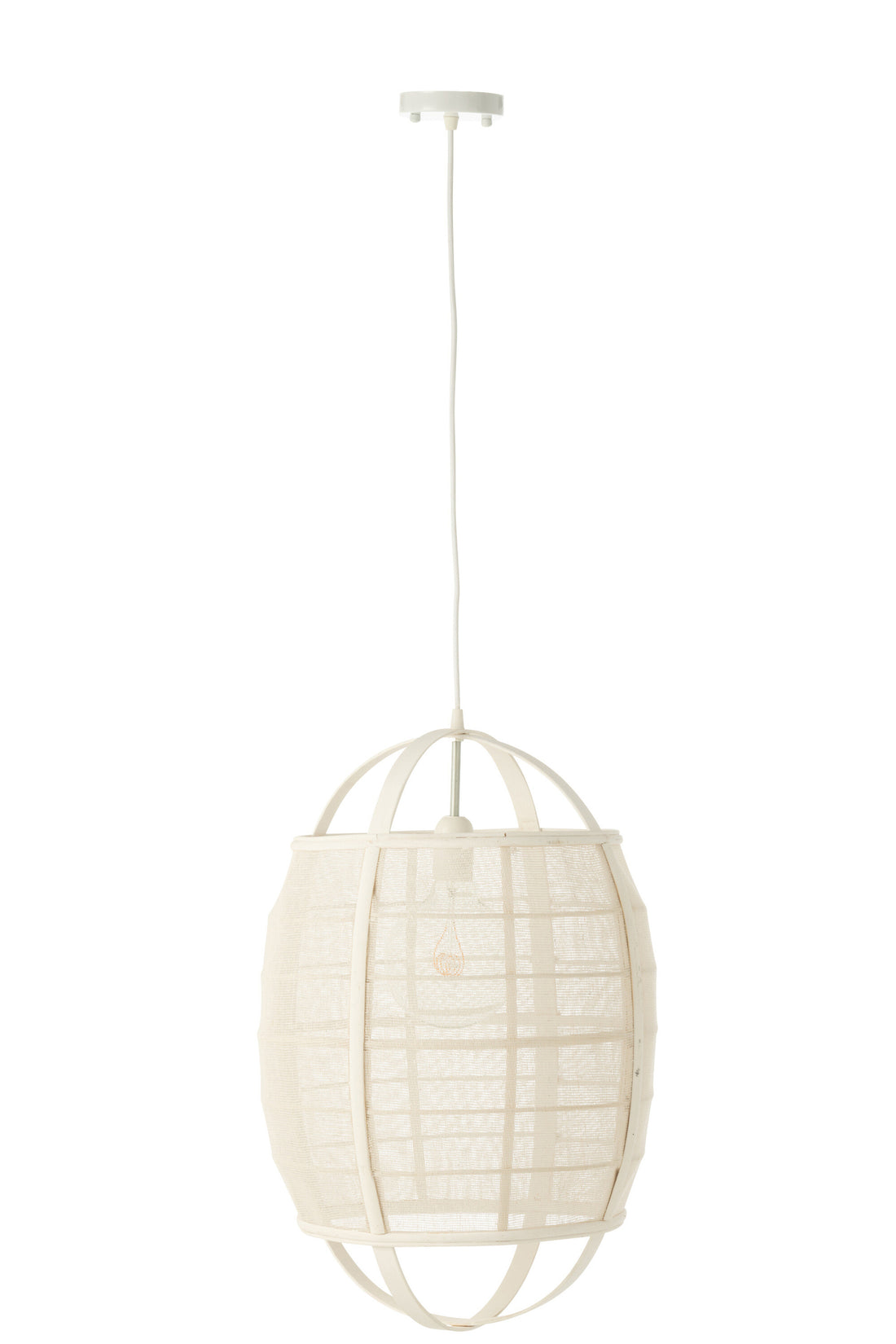 Hanglamp Ion Linnen/Bamboe Wit Small J-Line