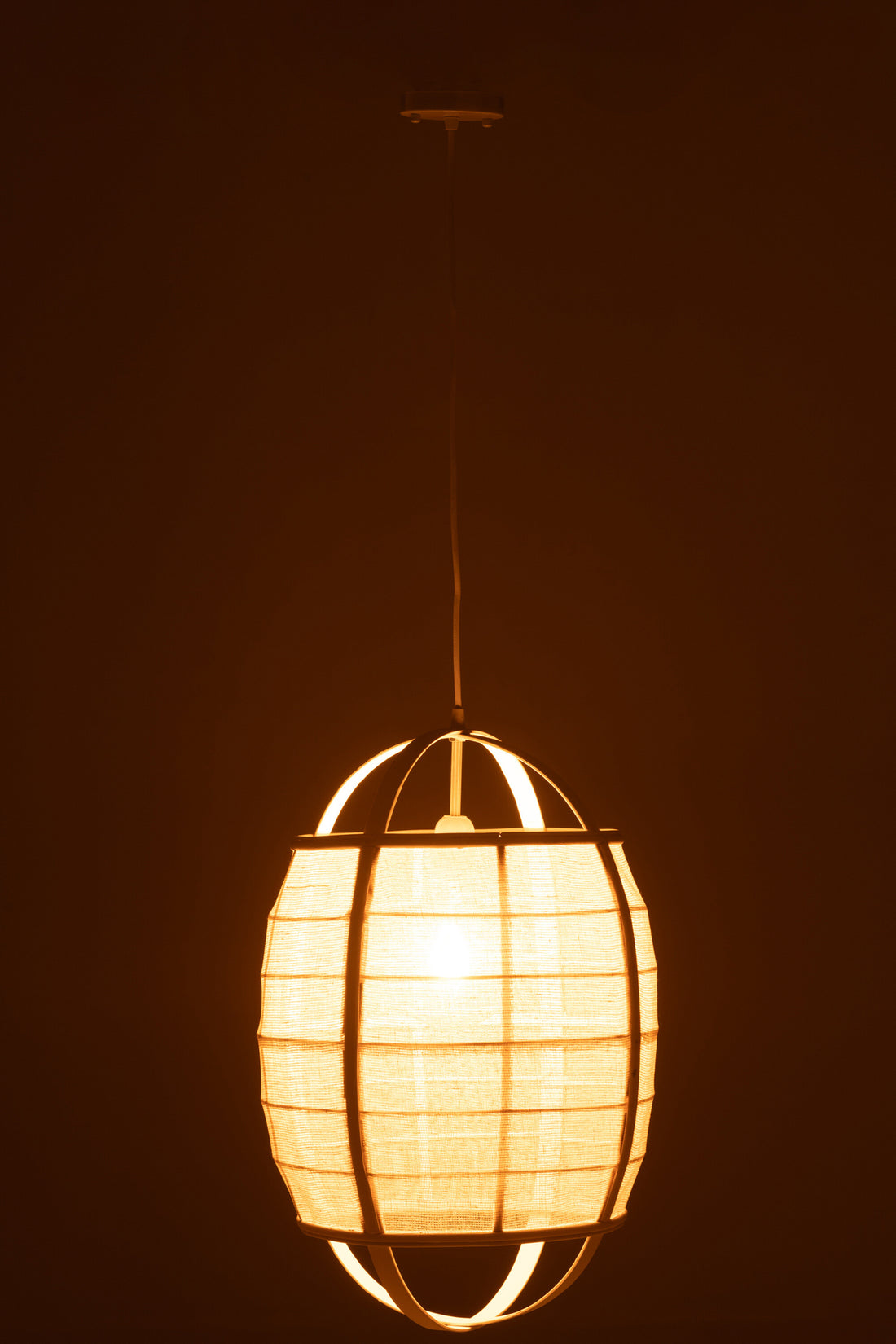 Hanglamp Ion Linnen/Bamboe Wit Small J-Line