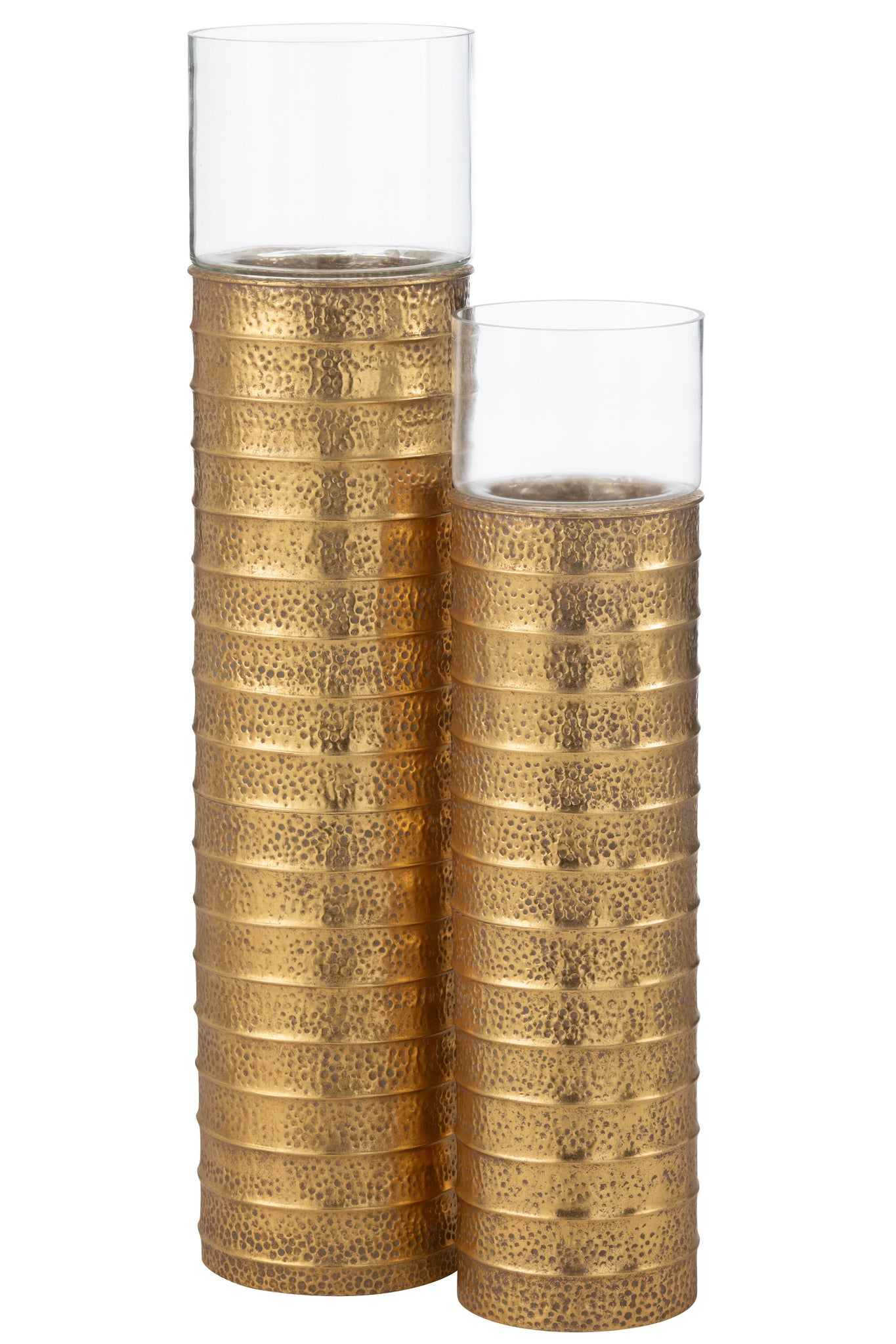 Kaarshouder Zuil Metaal/Glas Goud Large J-Line