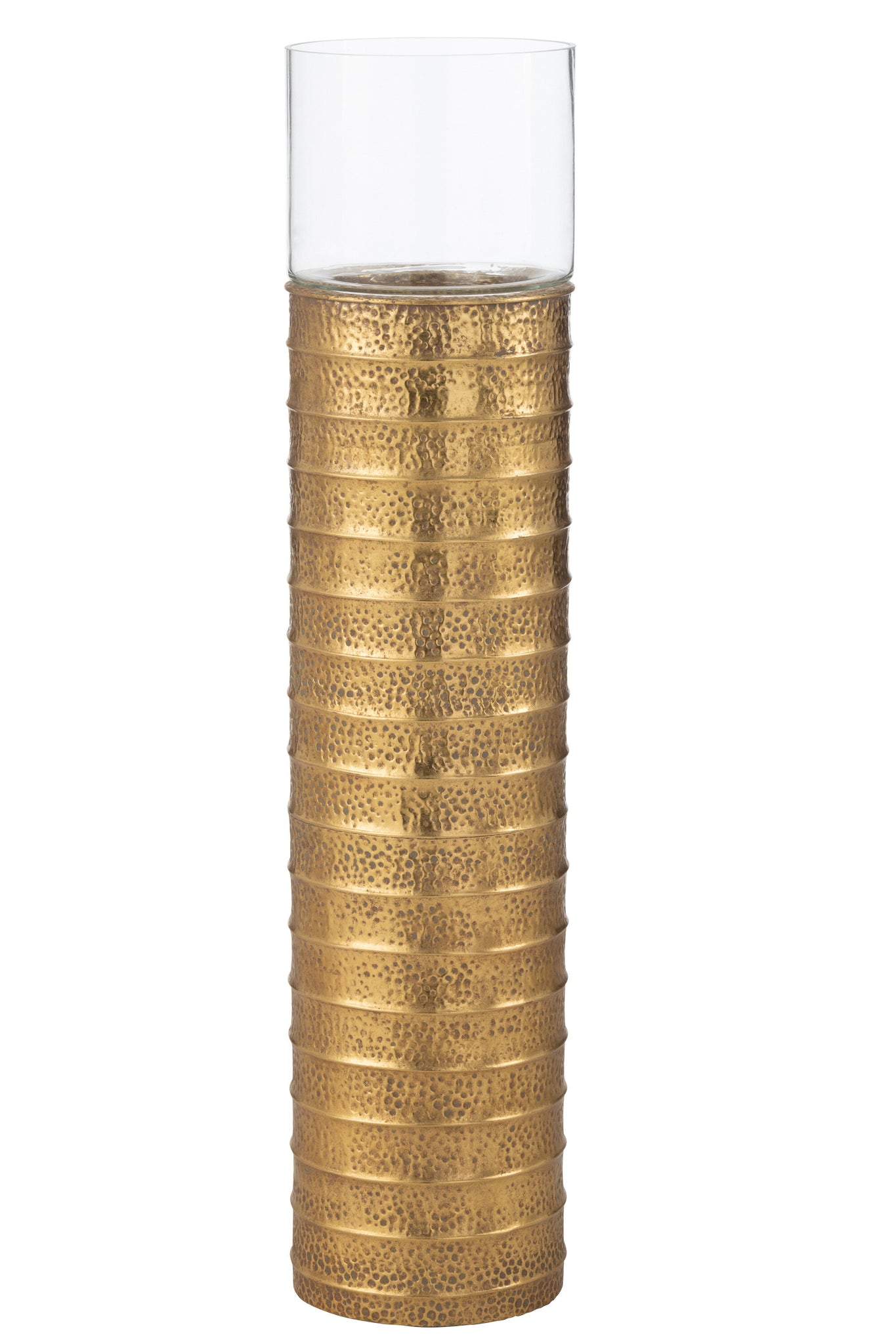 Kaarshouder Zuil Metaal/Glas Goud Large J-Line