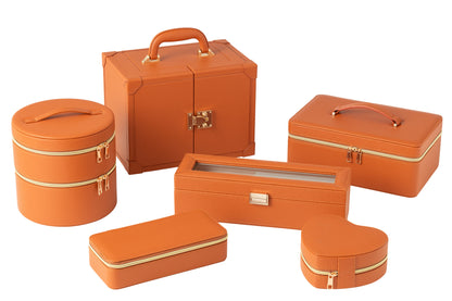 Juwelenkoffer Met Handvat Kunstleder Cognac J-Line