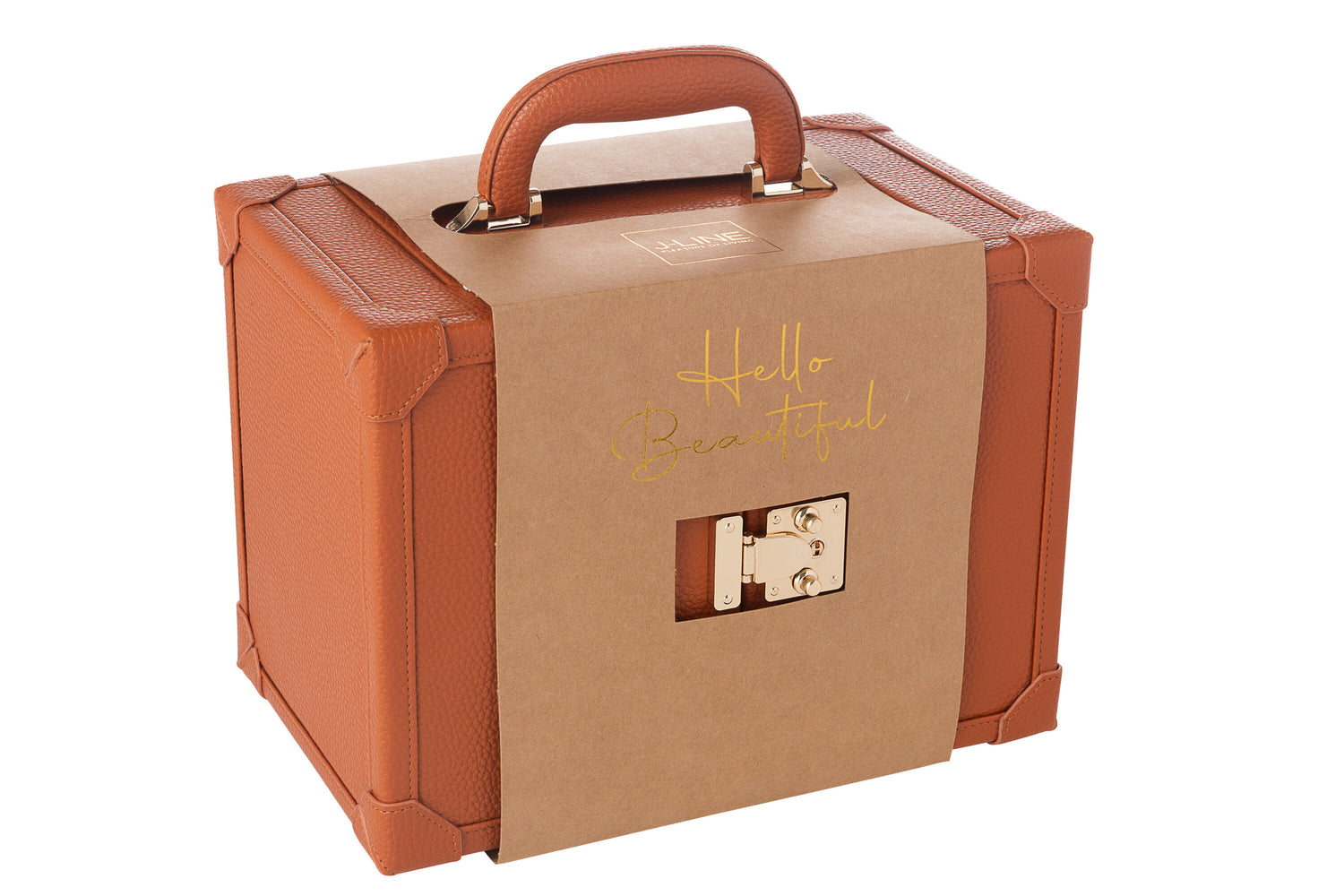 Juwelenkoffer Met Handvat Kunstleder Cognac J-Line