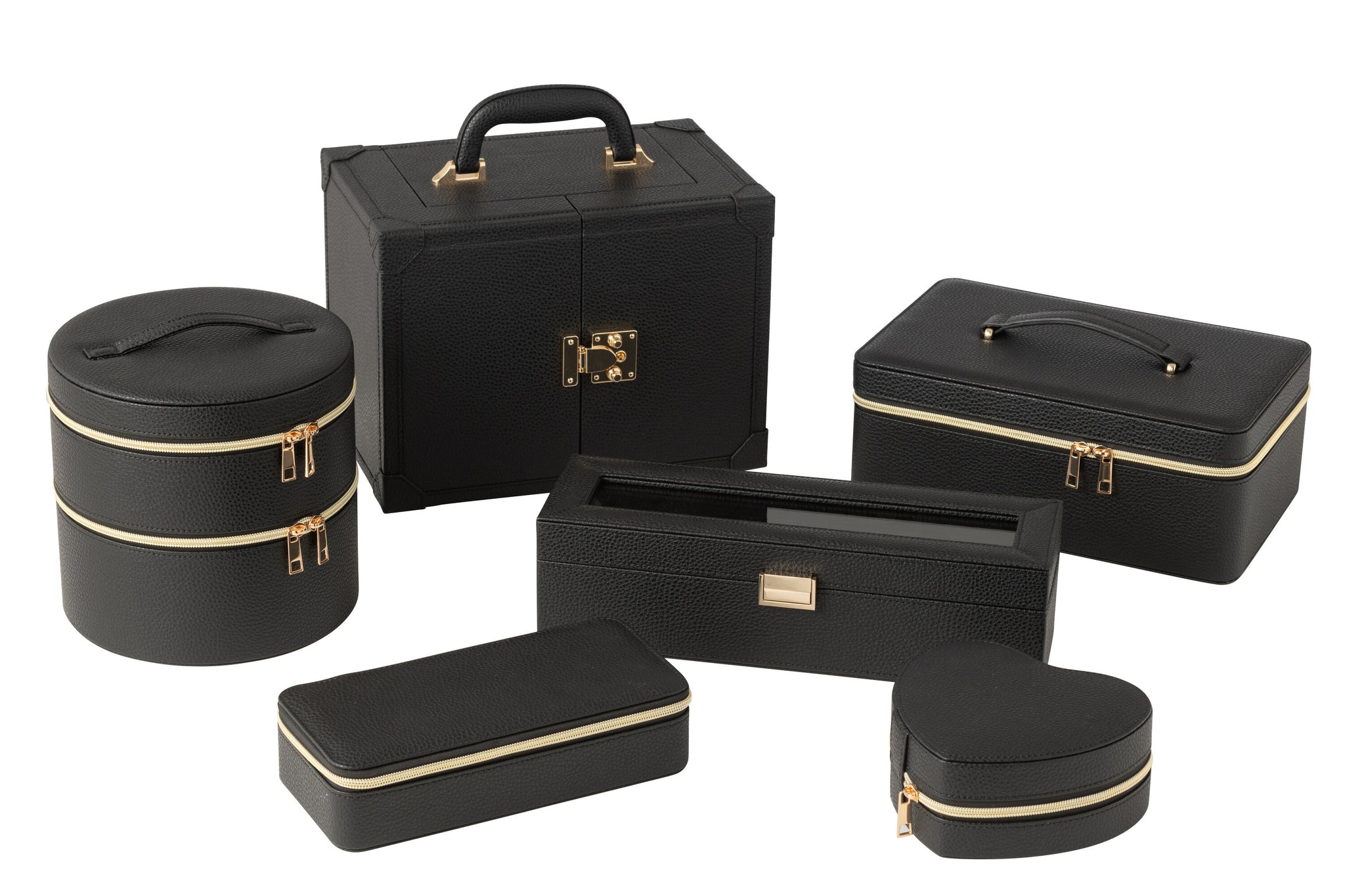 Juwelenkoffer Met Handvat Kunstleder Zwart J-Line