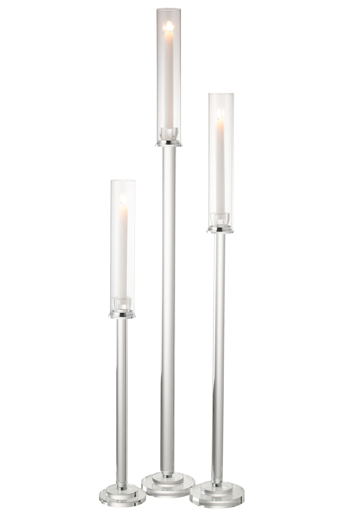 Kaarshouder Moira Glas Transparant Large Dia14xH120cm J-Line