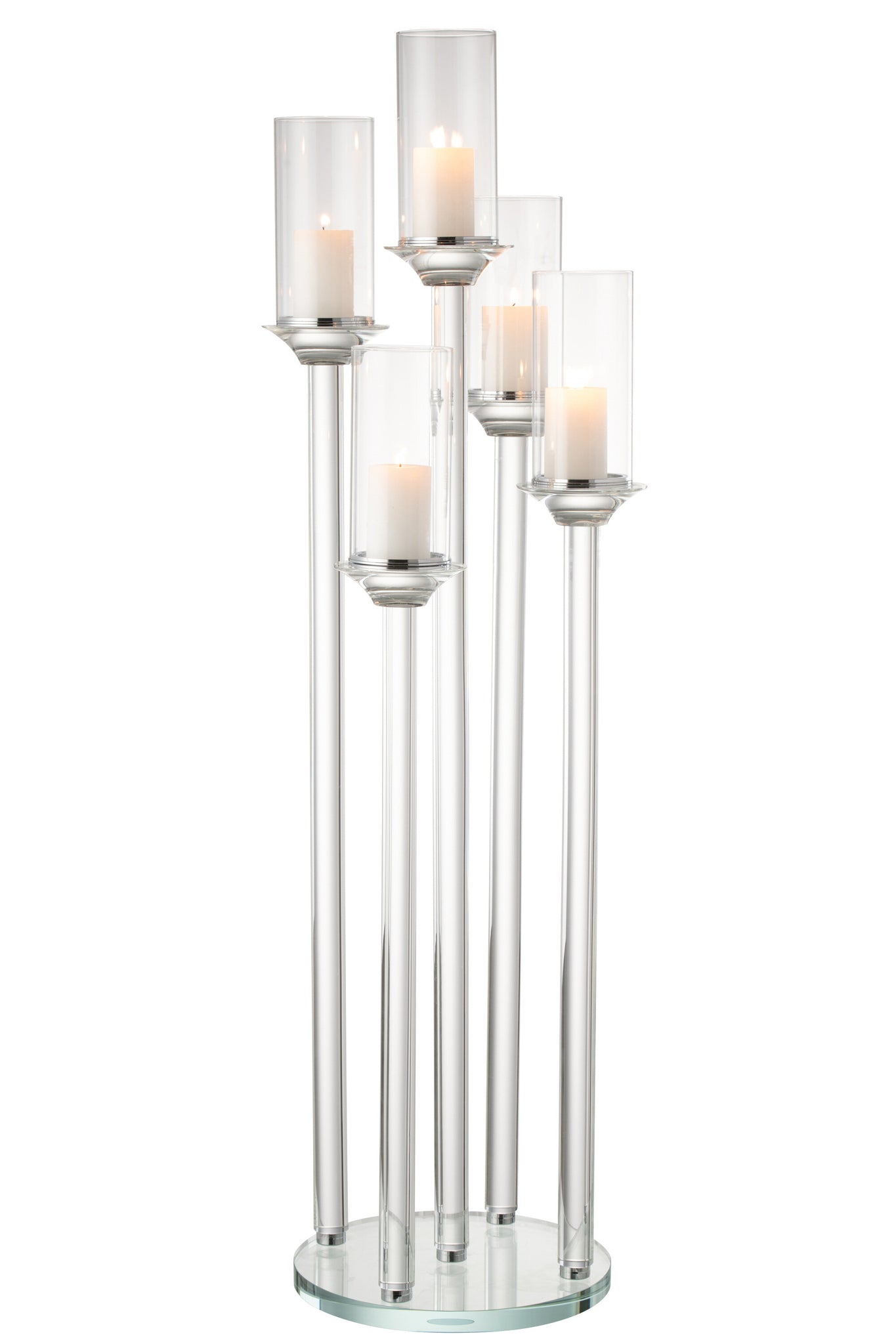 Kaarshouder 5 Groot Glas Transparant H100cm J-Line