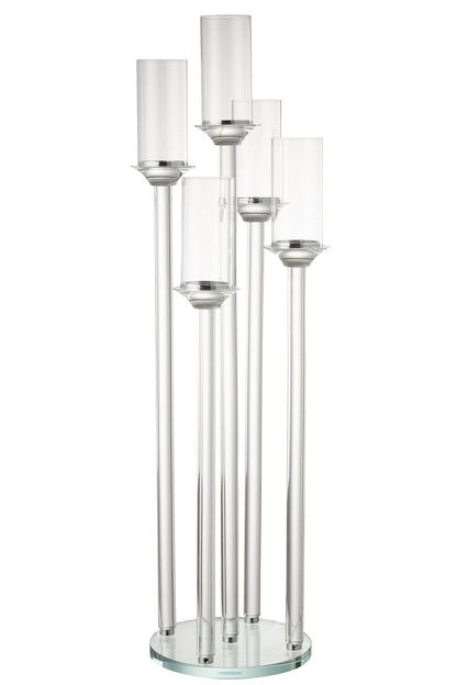 Kaarshouder 5 Groot Glas Transparant H100cm J-Line
