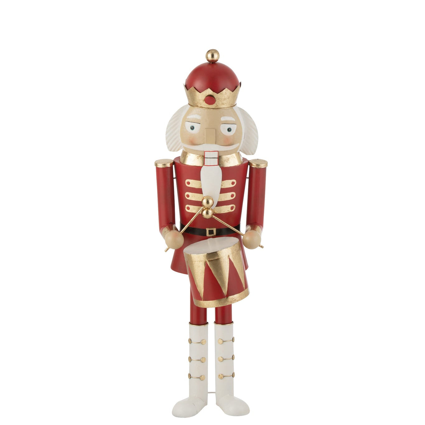 Notenkraker Trommel Ijzer Rood/Goud Medium H106,5cm J-Line