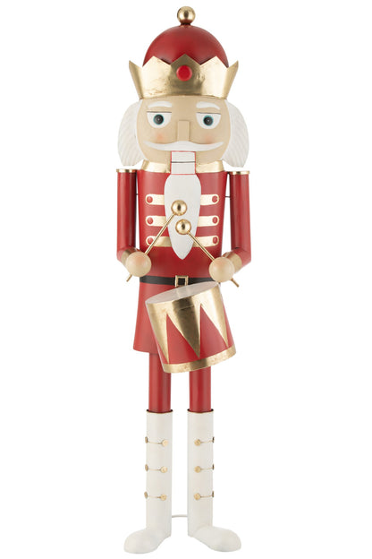 Notenkraker Trommel Rood/Goud H174cm J-Line