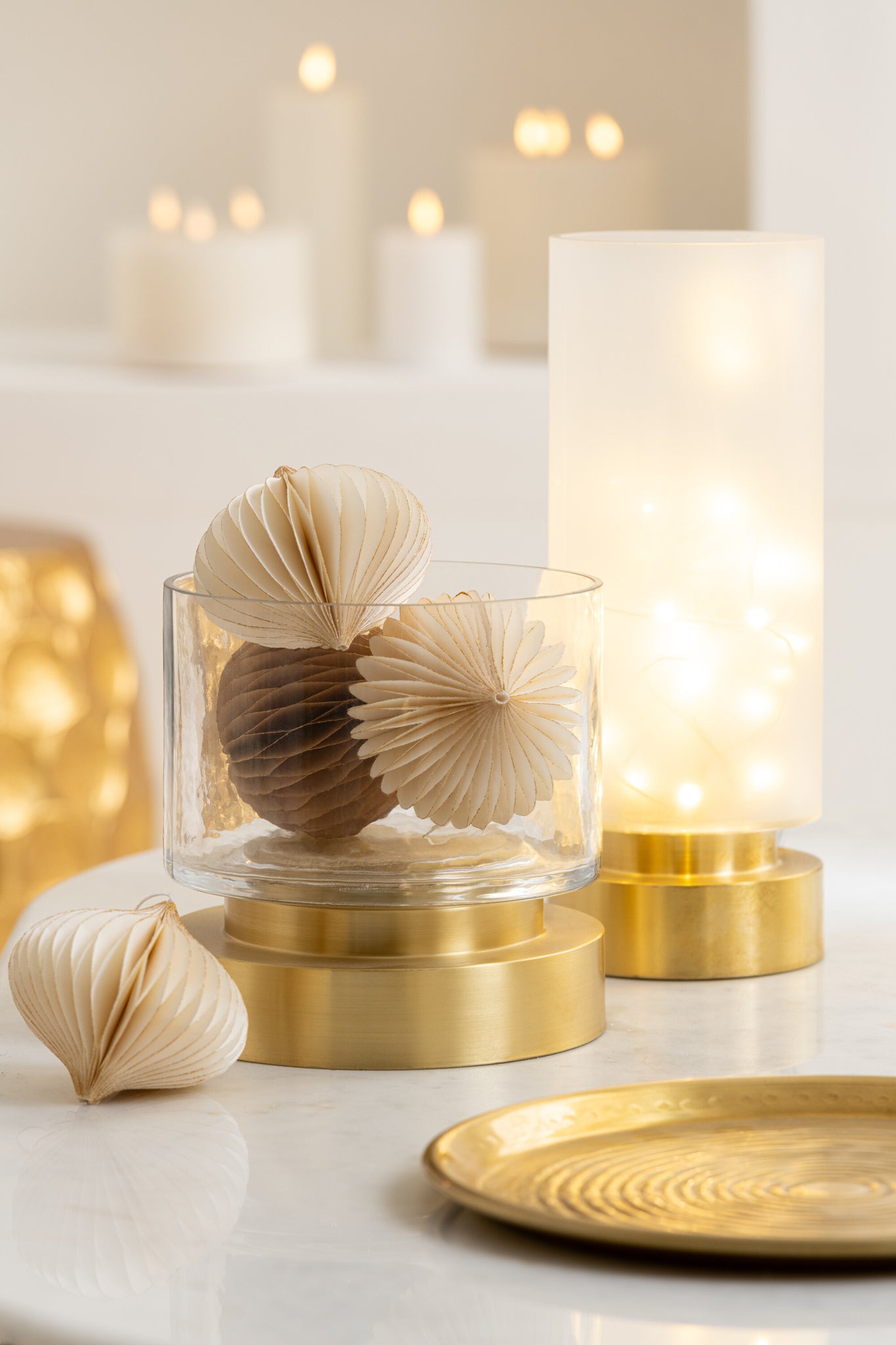 Kandelaar Pia Half Goud Medium Set van 2