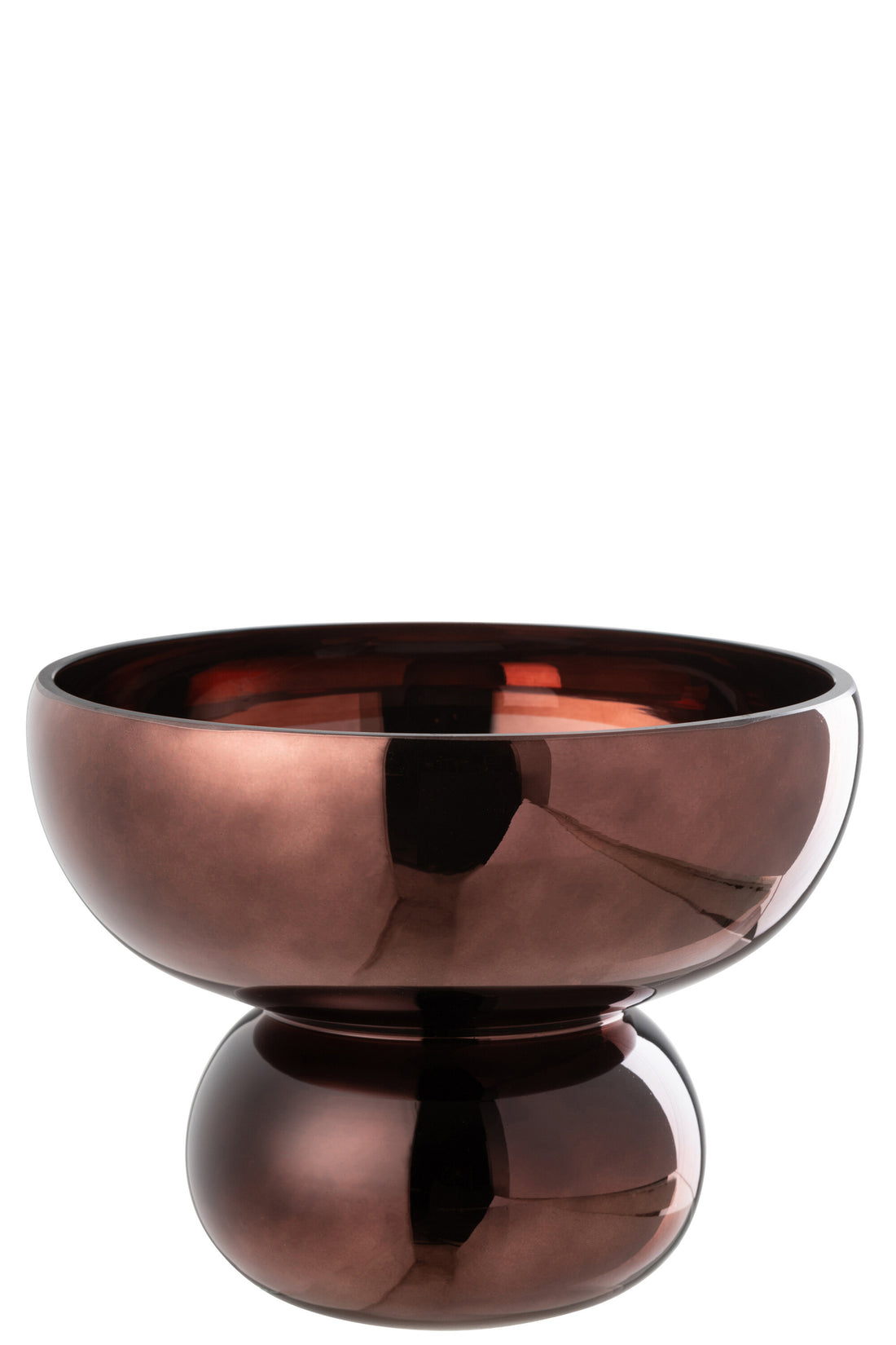 Windlicht Op Voet Afgerond Glas Pruim J-Line