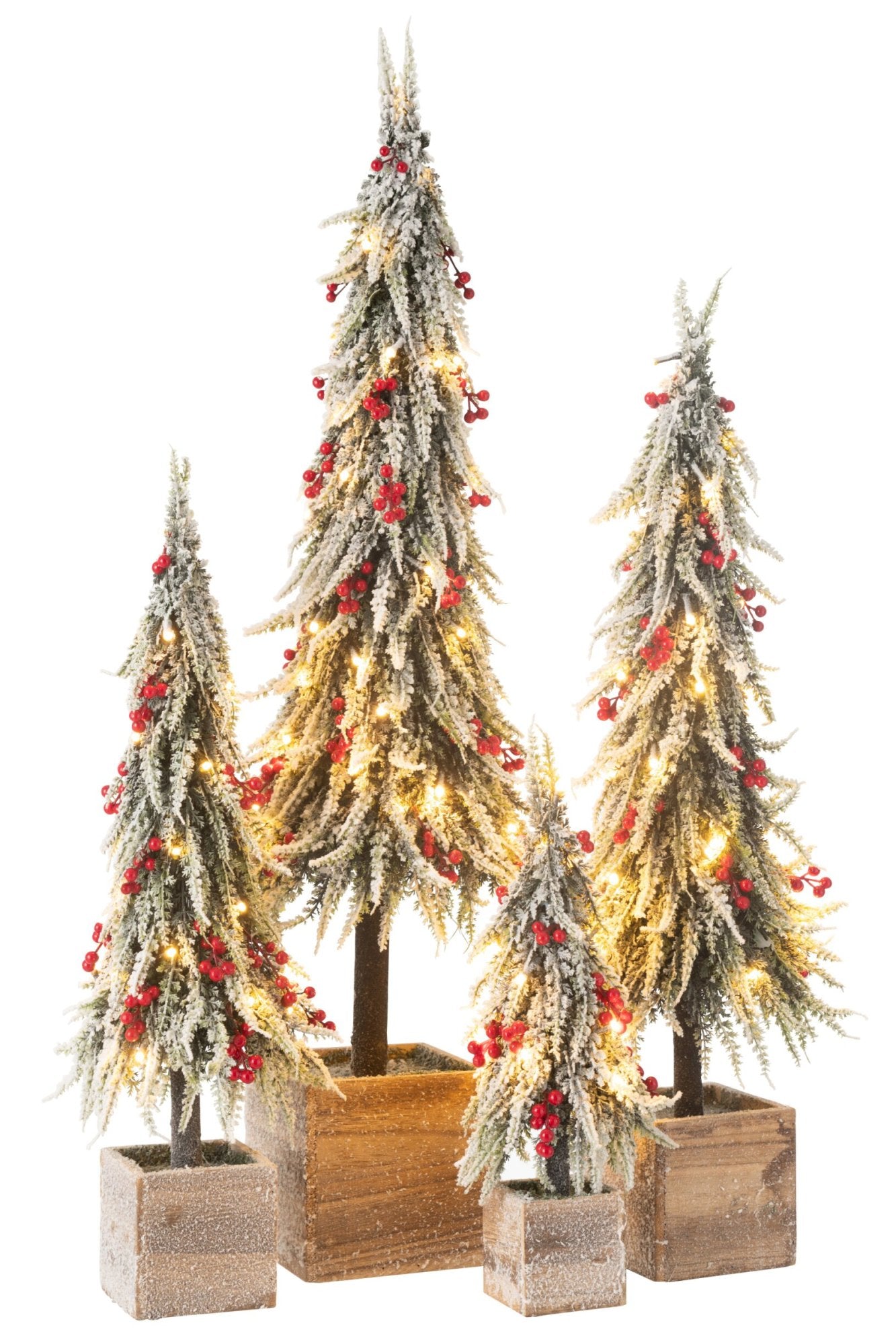 Kerstboom+Led Kunststof Sneeuw Groen/Rood Extra Large H95cm J-Line