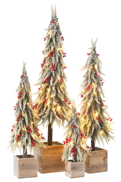 Kerstboom+Led Kunststof Sneeuw Groen/Rood Extra Large H95cm J-Line