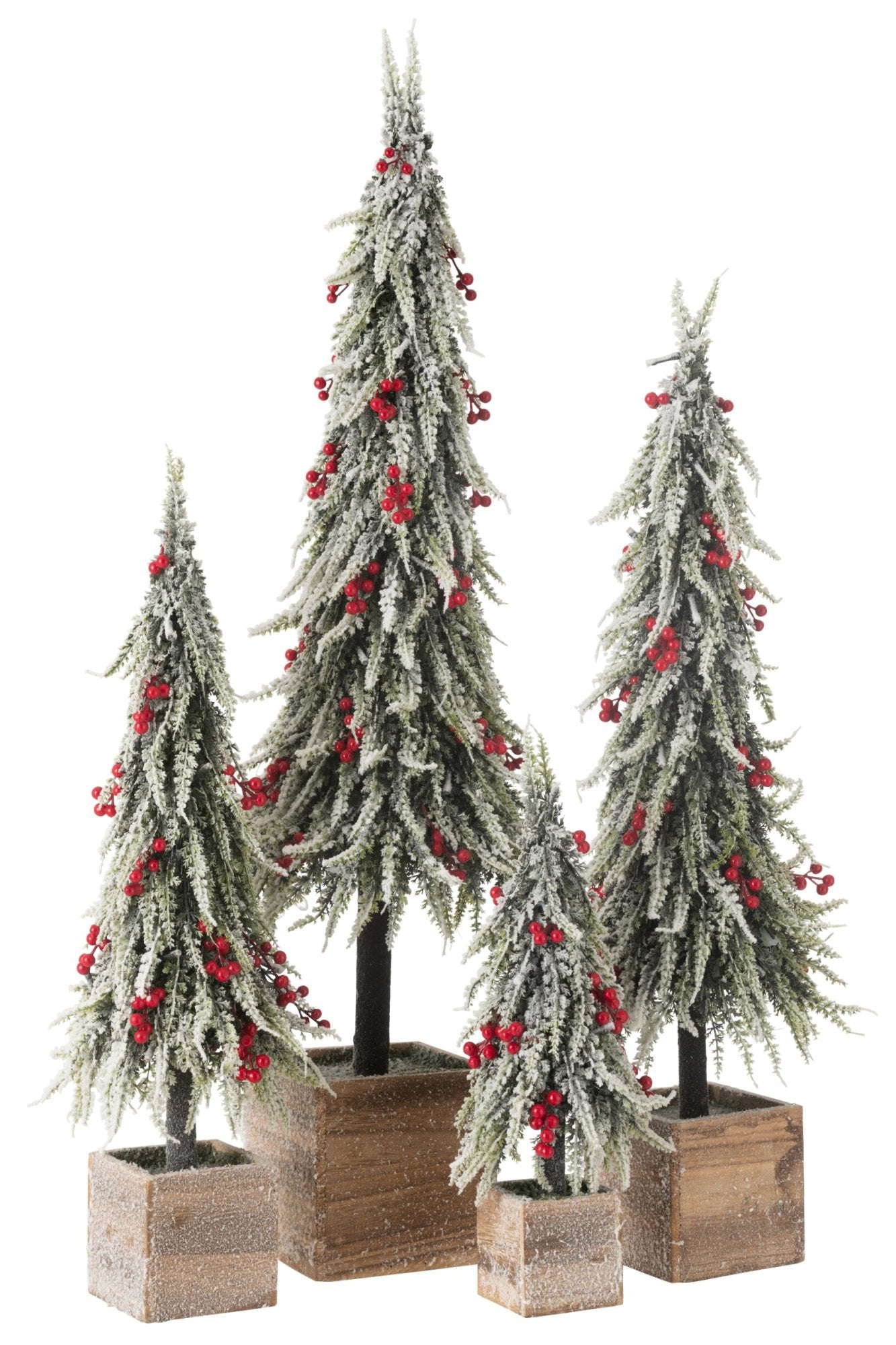 Kerstboom+Led Kunststof Sneeuw Groen/Rood Extra Large H95cm J-Line