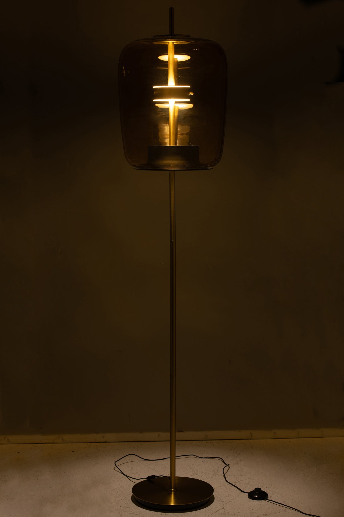 Vloerlamp Led Glas Bruin H 168cm J-Line