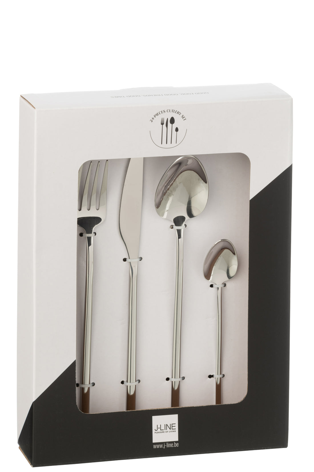 Bestekset Box C 24 Stuks Roestvrij Staal Glimmend Silver J-Line
