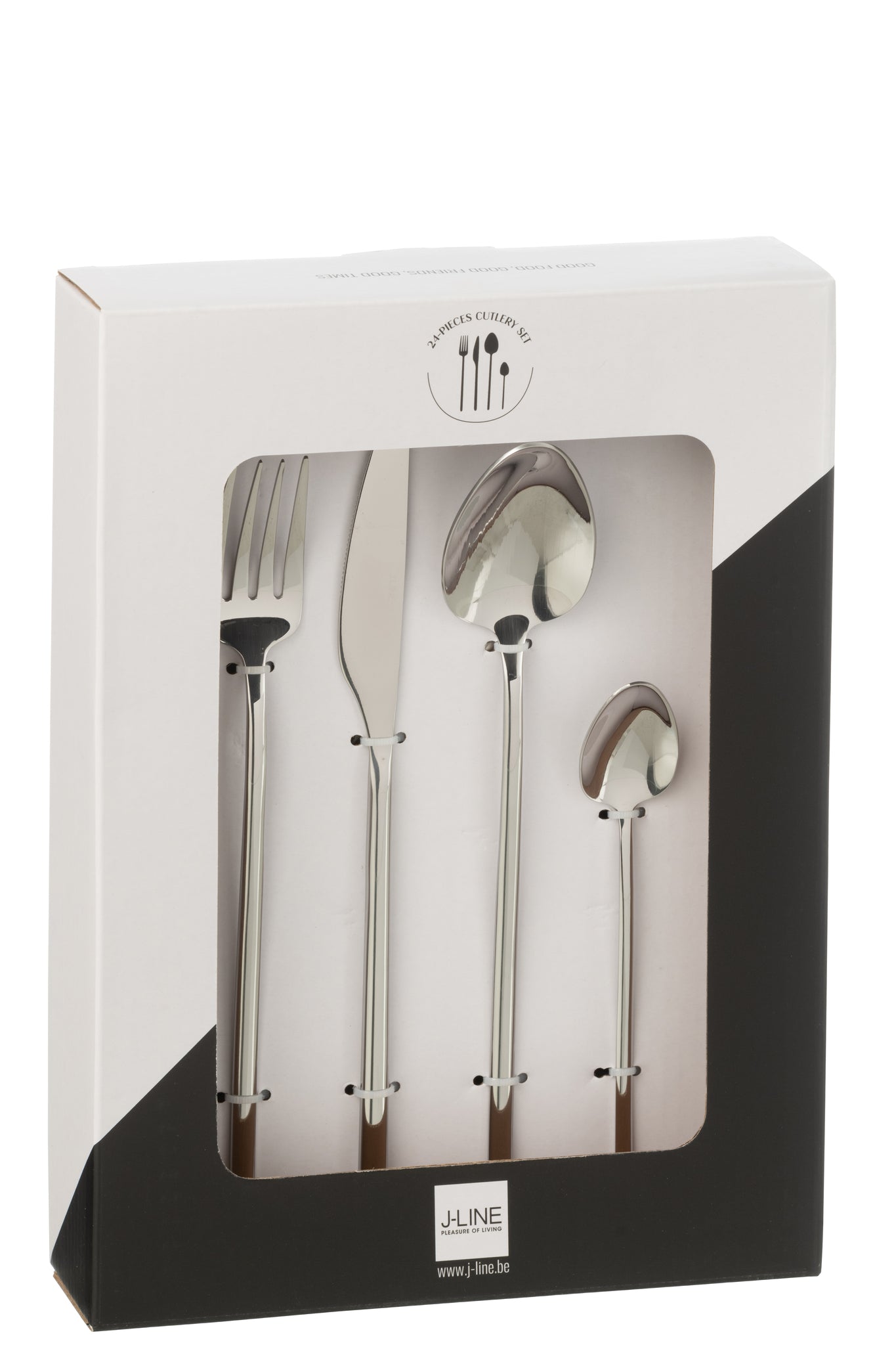 Bestekset Box C 24 Stuks Roestvrij Staal Glimmend Silver J-Line