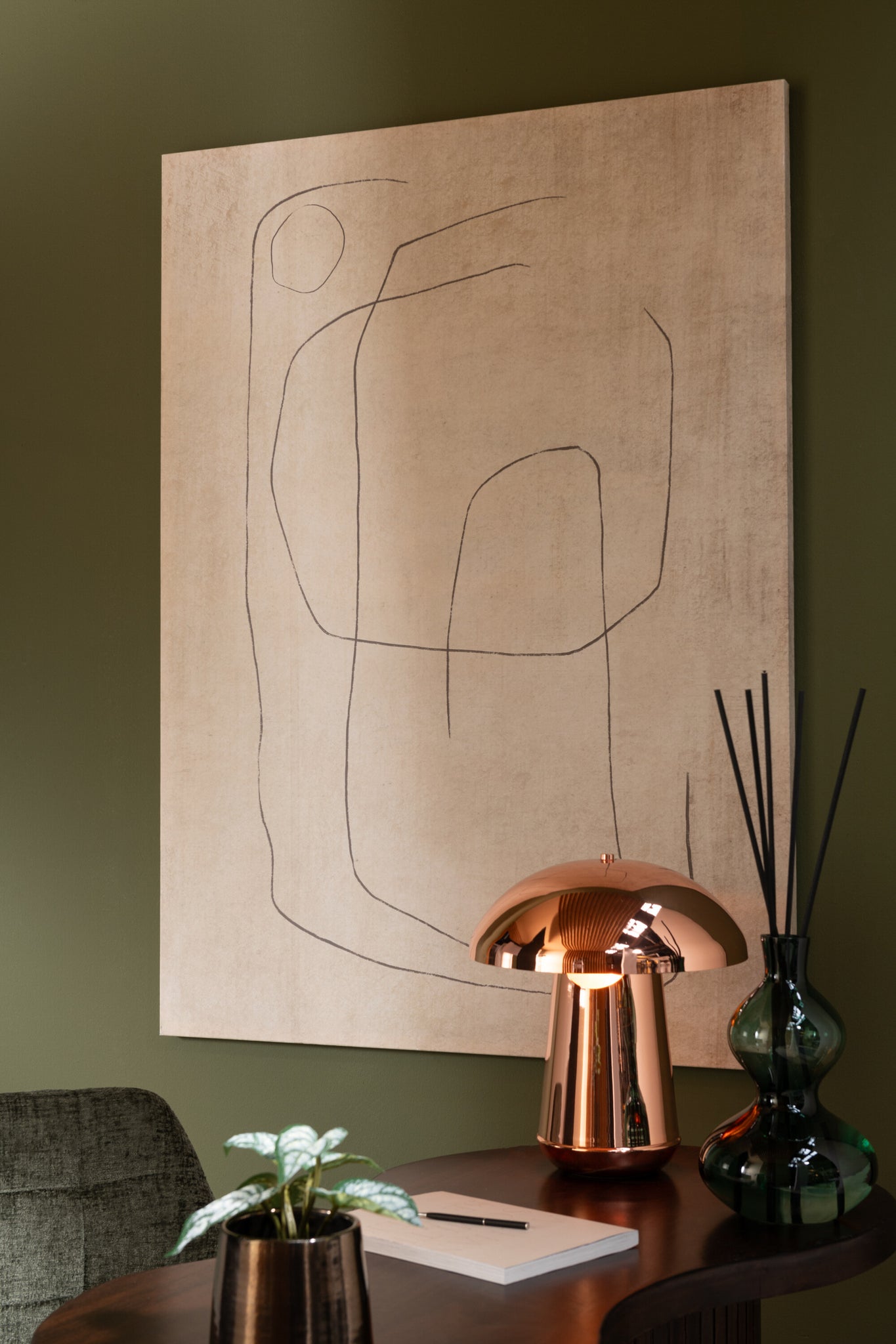 Lamp Paddenstoel Metaal Koper J-Line