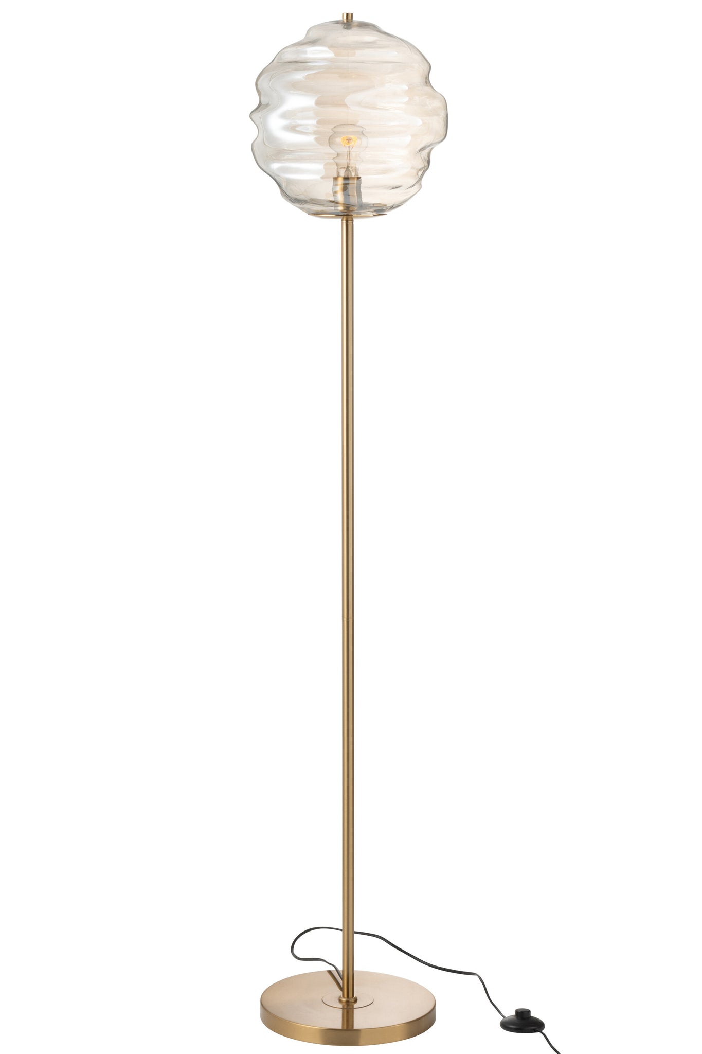 Vloerlamp Glas Licht Cognac H156cm J-Line