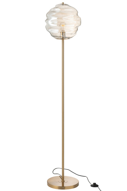 Vloerlamp Glas Licht Cognac H156cm J-Line