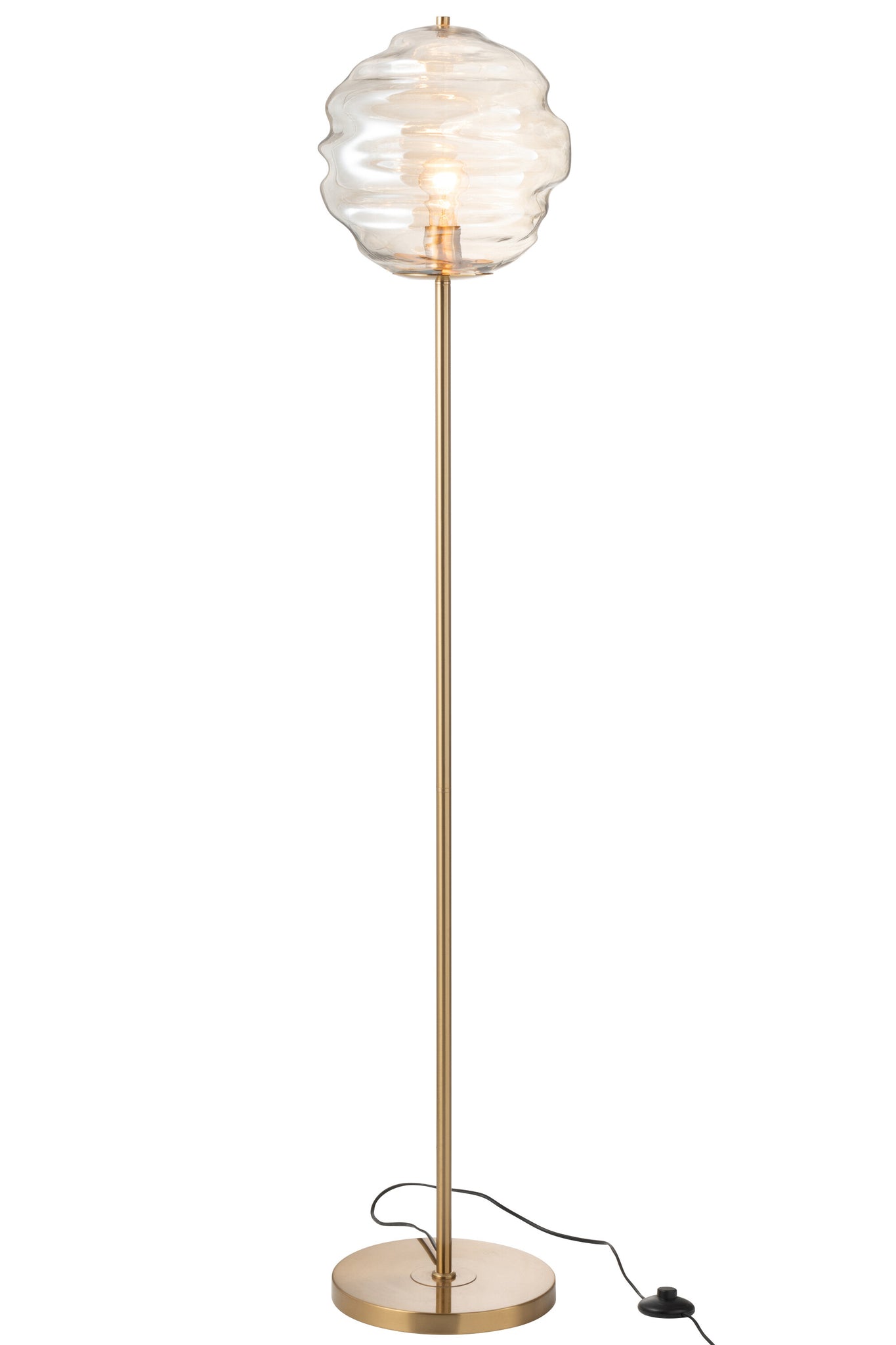 Vloerlamp Glas Licht Cognac H156cm J-Line