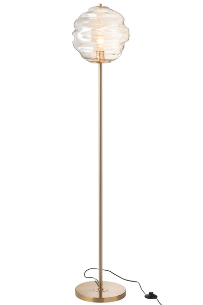 Vloerlamp Glas Licht Cognac H156cm J-Line