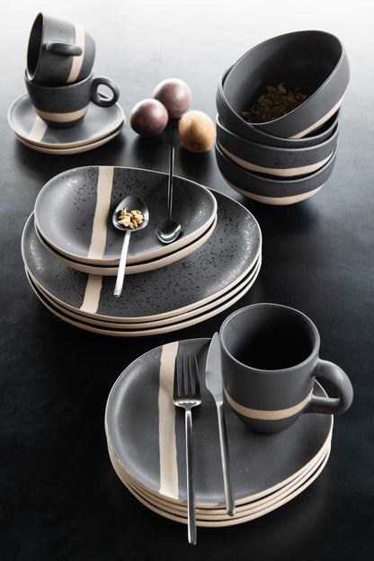 Bord Keramiek Zwart/Taupe Small J-Line