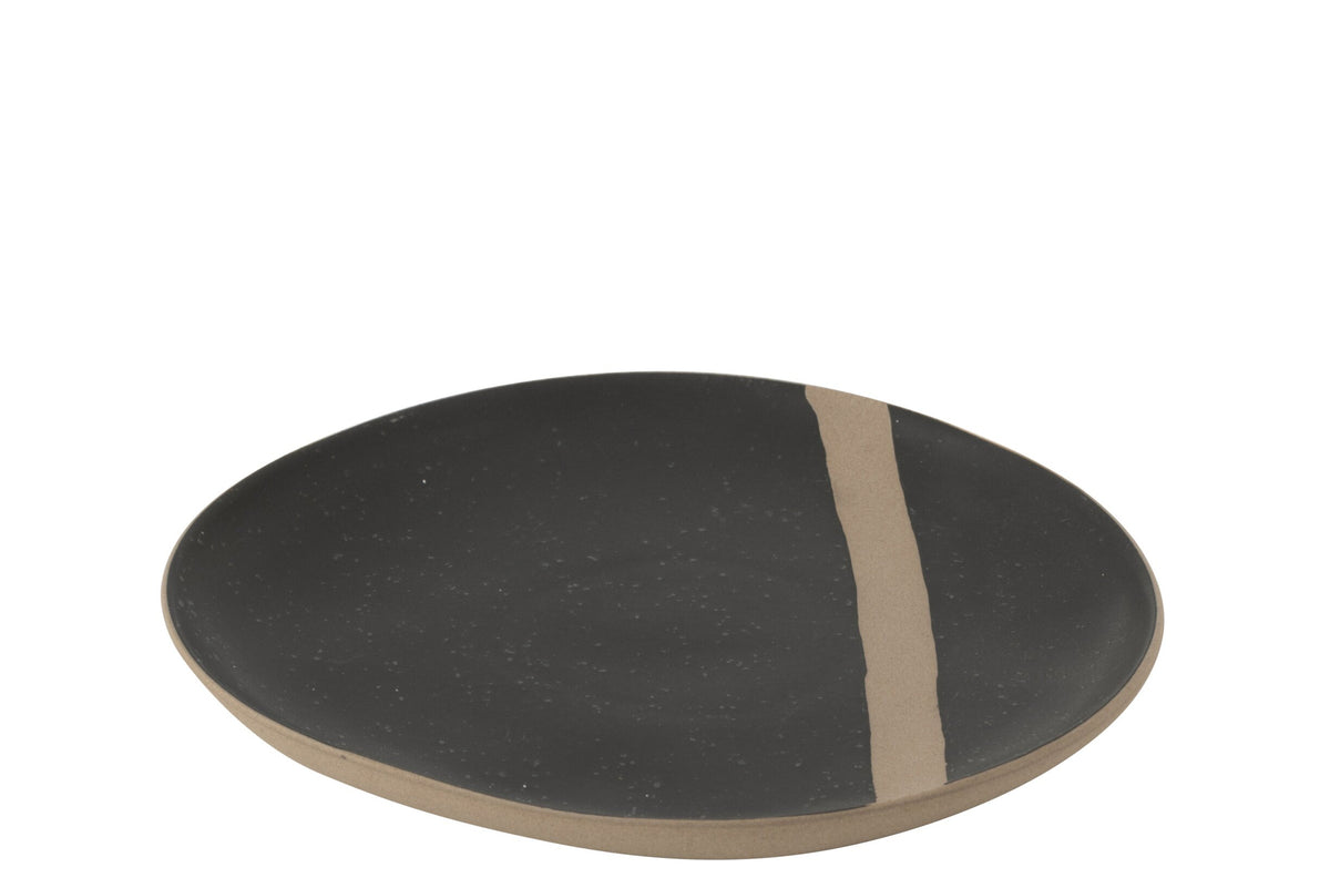 Bord Keramiek Zwart/Taupe Small J-Line