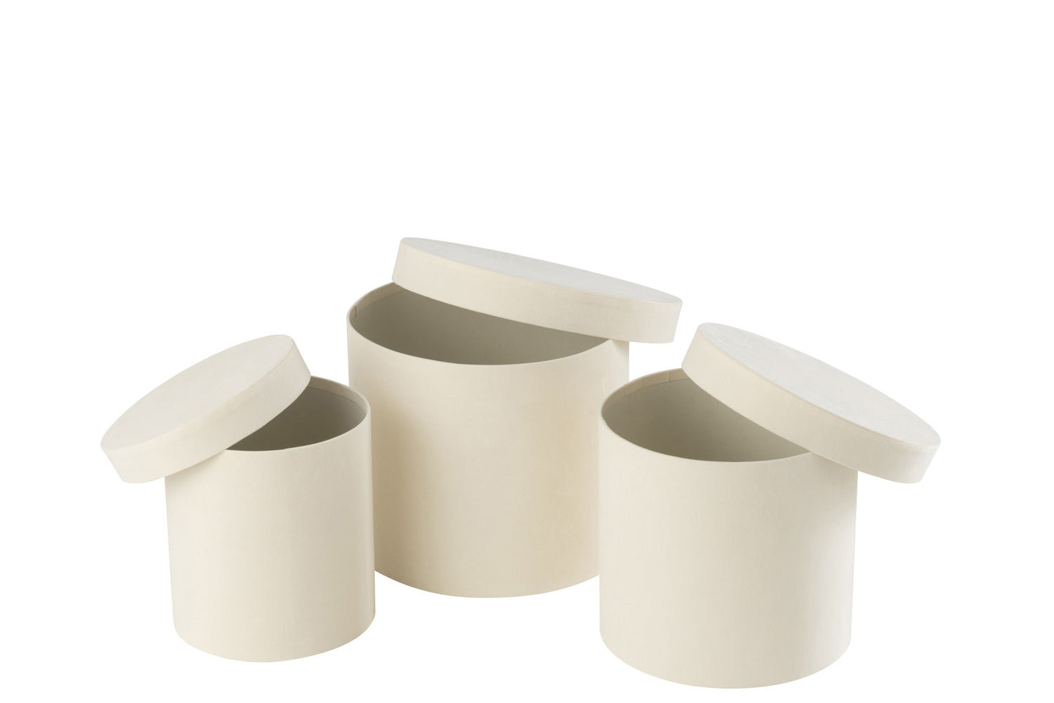 Dozen Rond Fluweel Papier Wit Set van 3 J-Line