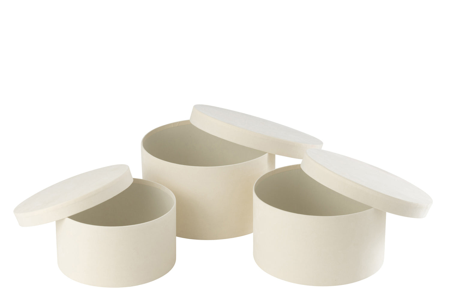 Dozen Rond Plat Fluweel Papier Wit Set van 3 J-Line