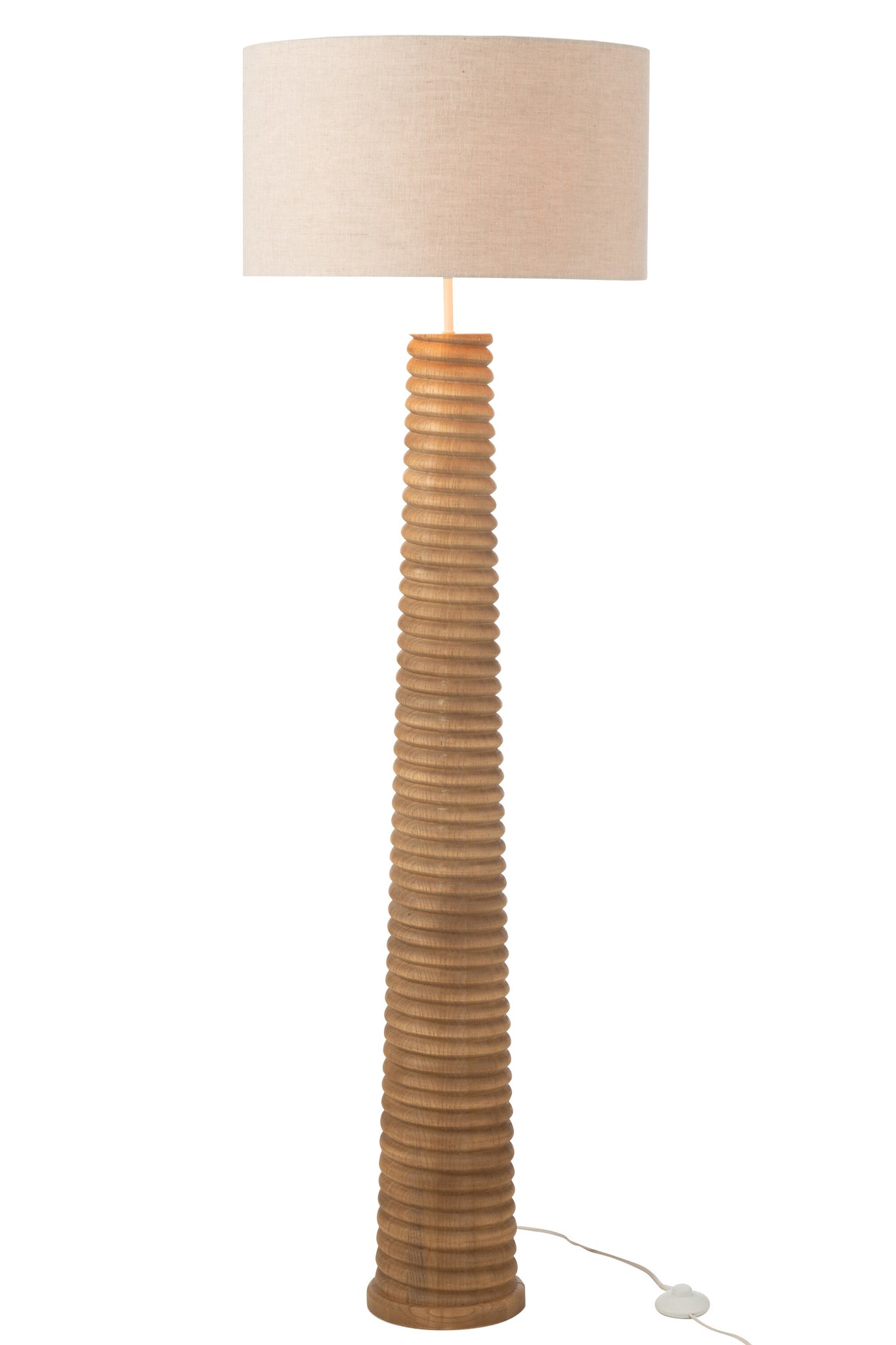 Vloerlamp Schroefdraad Hout Naturel/Grijs J-Line